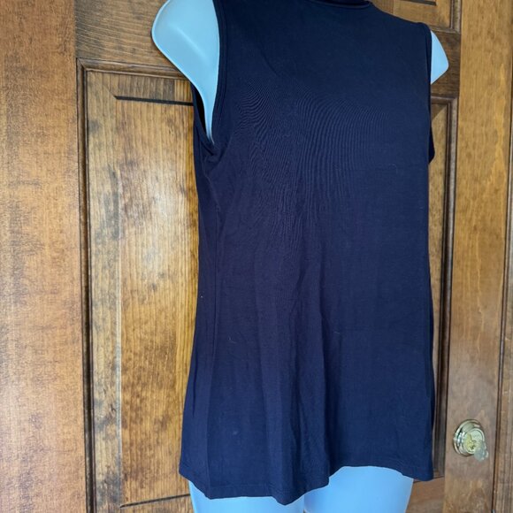 Charter Club Navy Blue Sleeveless Mock Turtle Small - Picture 7 of 12